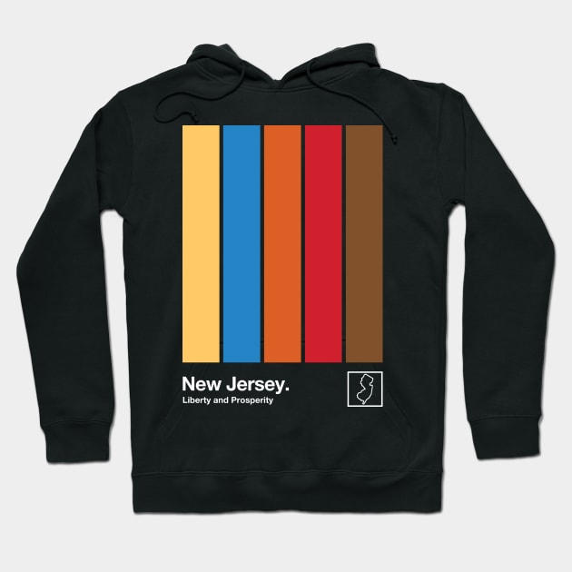 New Jersey State Flag  // Original Minimalist Artwork Poster Design Hoodie by DankFutura